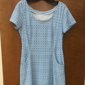 J.McLaughlin Dress Size M Blue & White